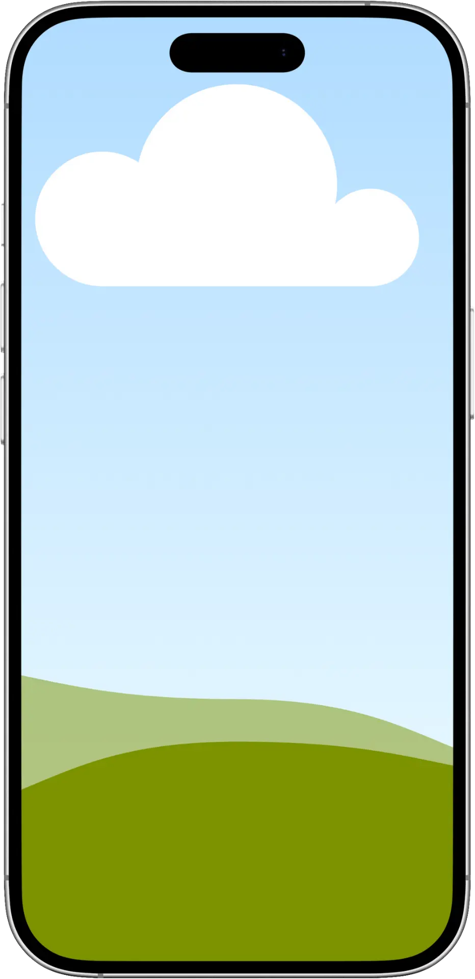 Mobile frame showing Cuentoslandia app